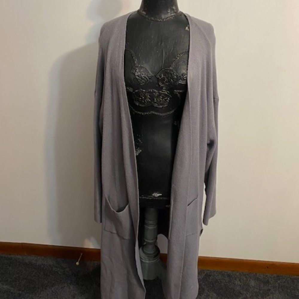 Ashley Stewart Gray Wrap Front open Knit cardigan, size 22/24